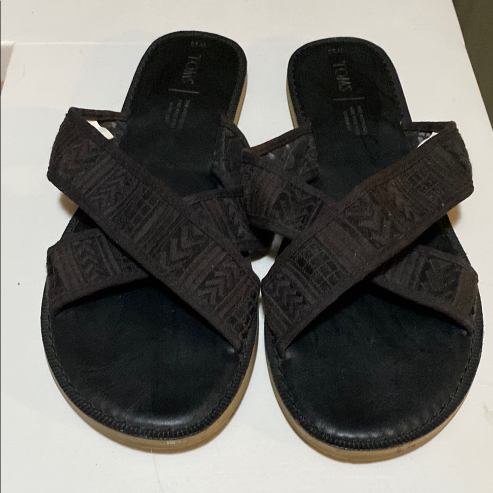 Toms Black Patterned Sandals